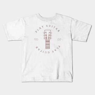 Play Guitar Headstock and Picks Kids T-Shirt